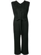 Pleats Please By Issey Miyake Pleated Button Front Collared Jumpsuit -