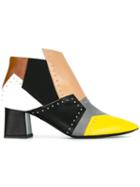 Pollini Colour Block Studded Boots