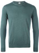 Eleventy Crew Neck Jumper, Men's, Size: Large, Green, Silk/merino