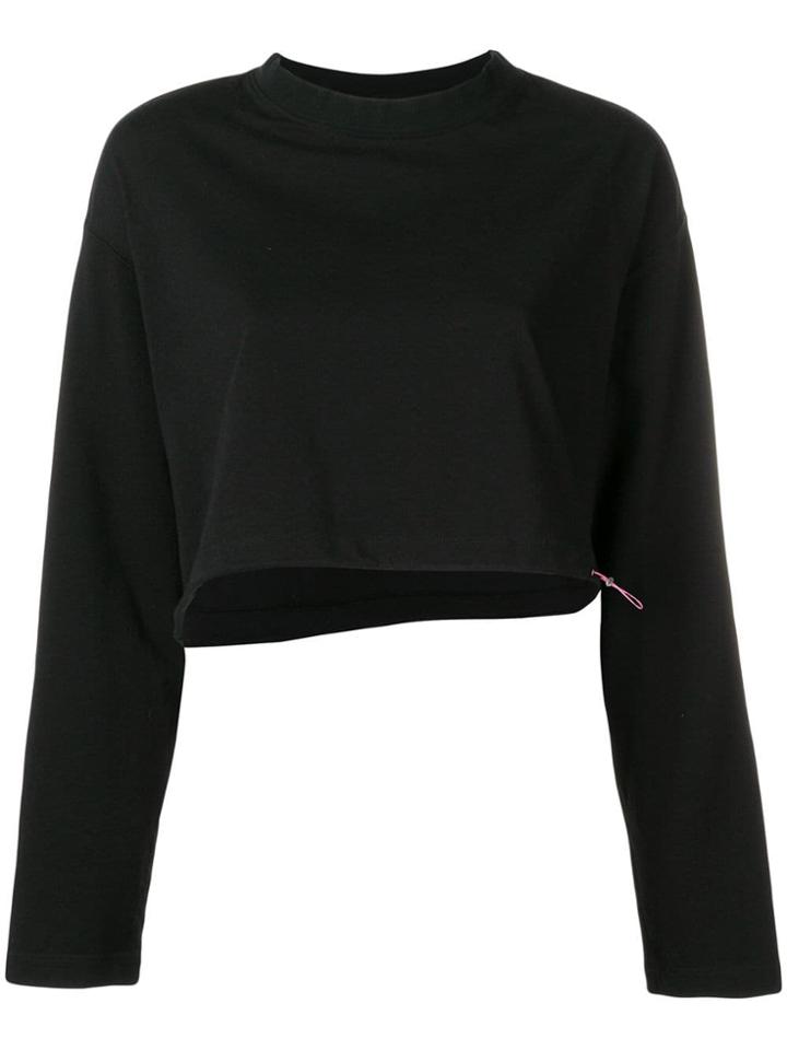 Unravel Project Cropped Drawstring Jersey - Black