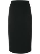 Marni Asymmetric Frill Pencil Skirt - Black