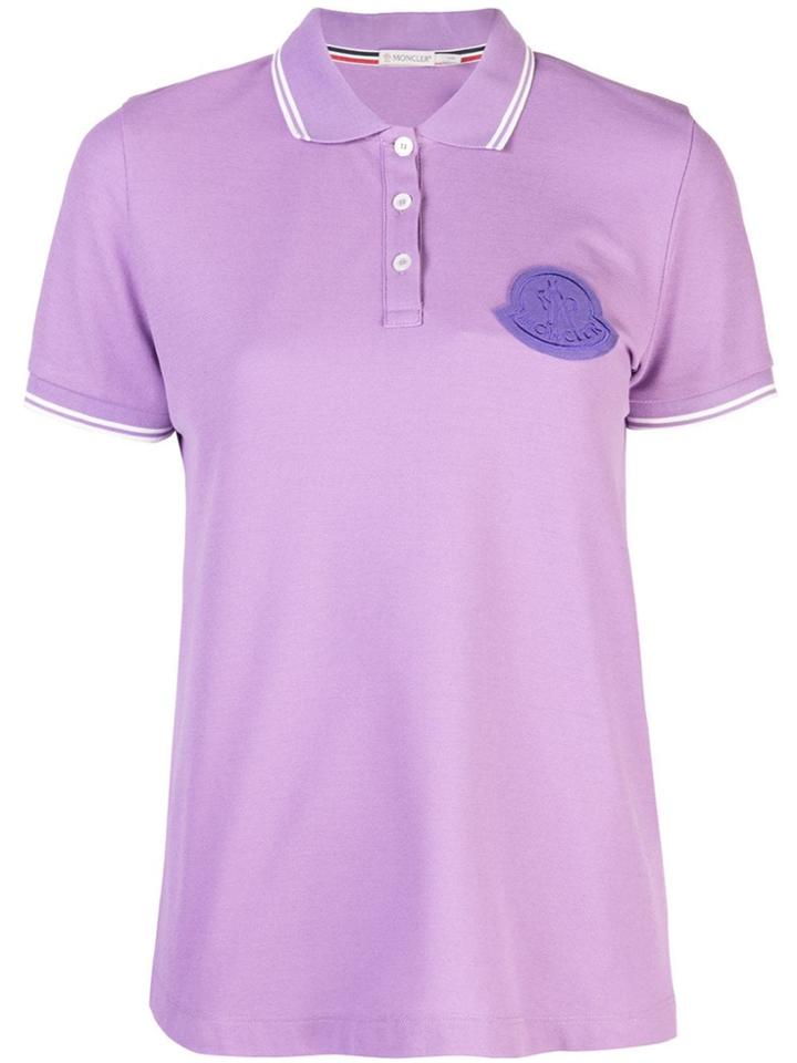 Moncler Logo Patch Polo Shirt - Purple
