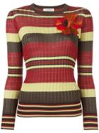 Striped Jumper, Women's, Size: Medium, Grey, Viscose/silk, Valentino