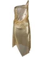 Fannie Schiavoni Front Slit Chainmail Dress - Gold