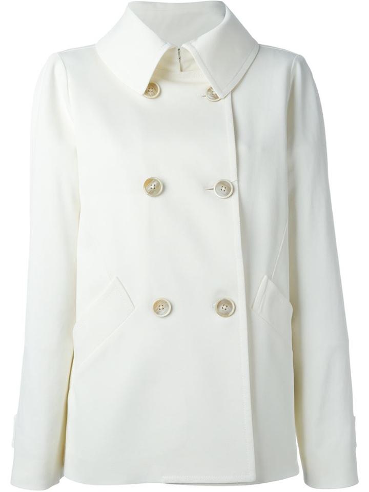 Maison Margiela Boxy Peacoat, Women's, Size: 42, Nude/neutrals, Cotton/silk/viscose