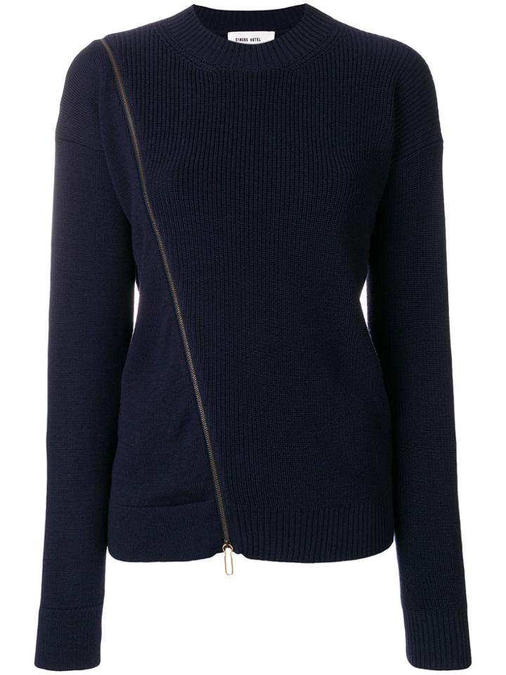 Circus Hotel Asymmetric Zipped Top - Blue