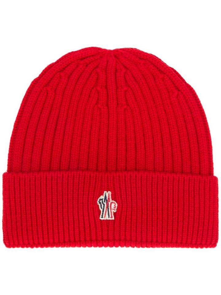 Moncler Grenoble Ribbed Knit Hat - Red