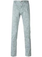 Incotex Floral Print Chino Trousers, Men's, Size: 36, Grey, Cotton/spandex/elastane