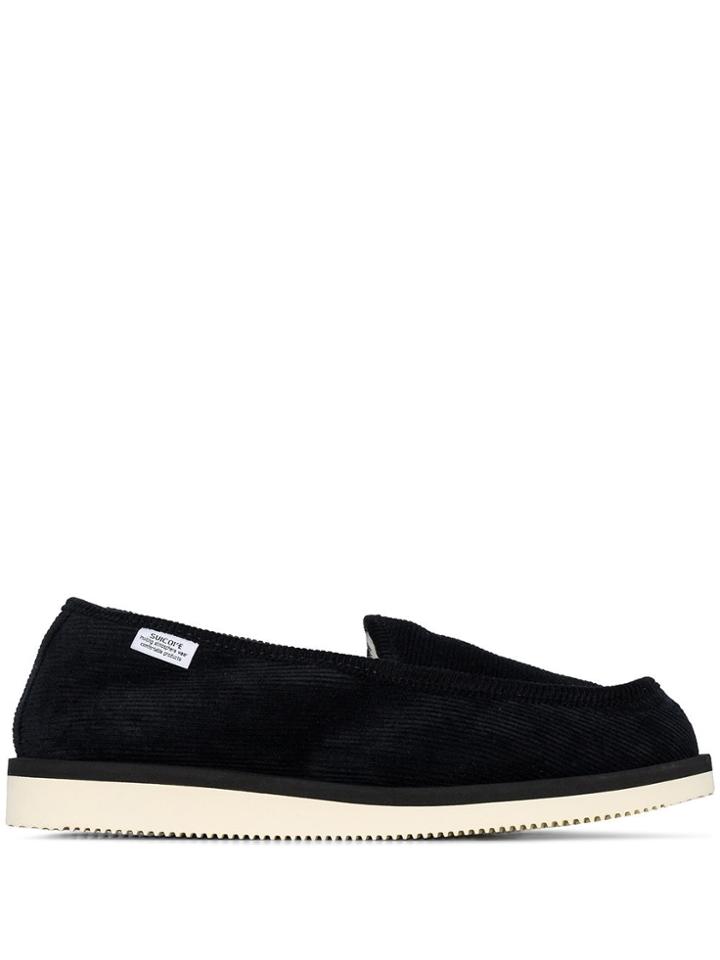 Suicoke Corduroy Logo-patch Loafers - Black