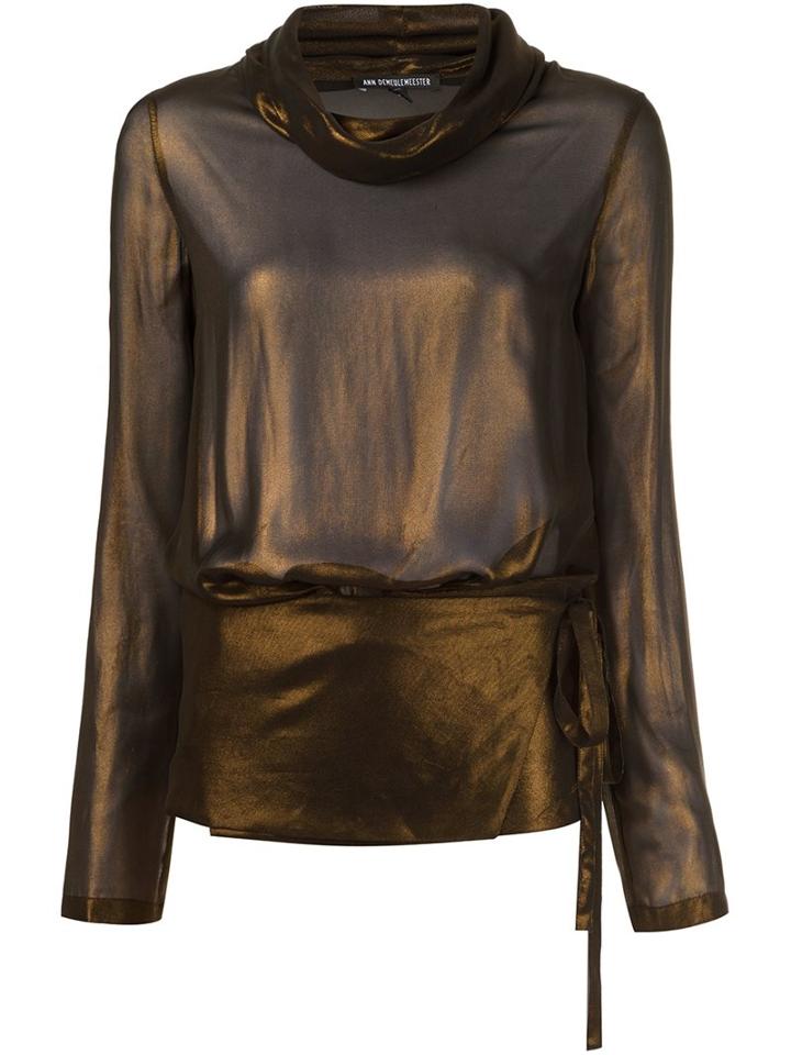 Ann Demeulemeester Adjustable Pockets Sheer Blouse