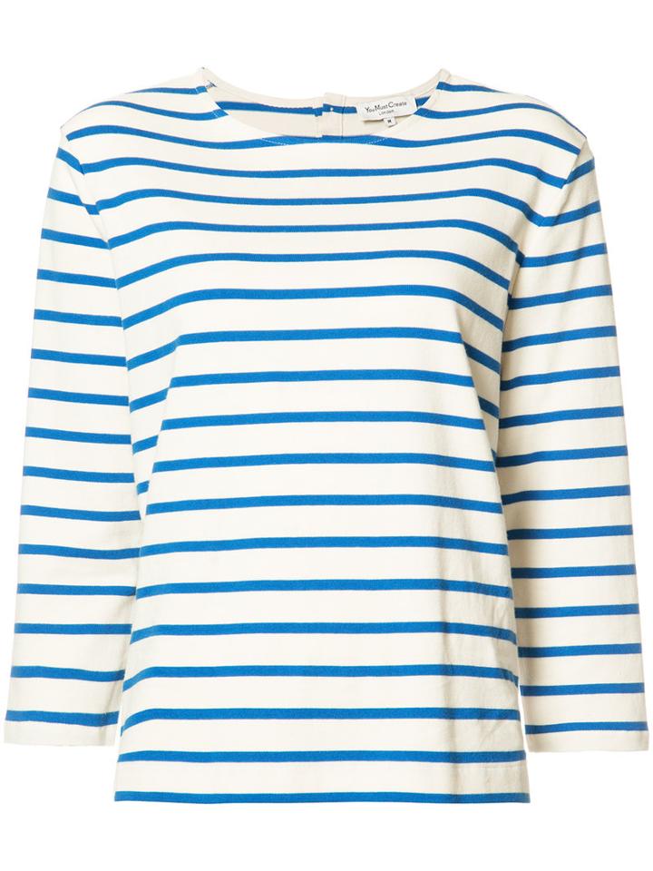 Ymc Breton Stripe T-shirt, Women's, Size: Large, White, Cotton