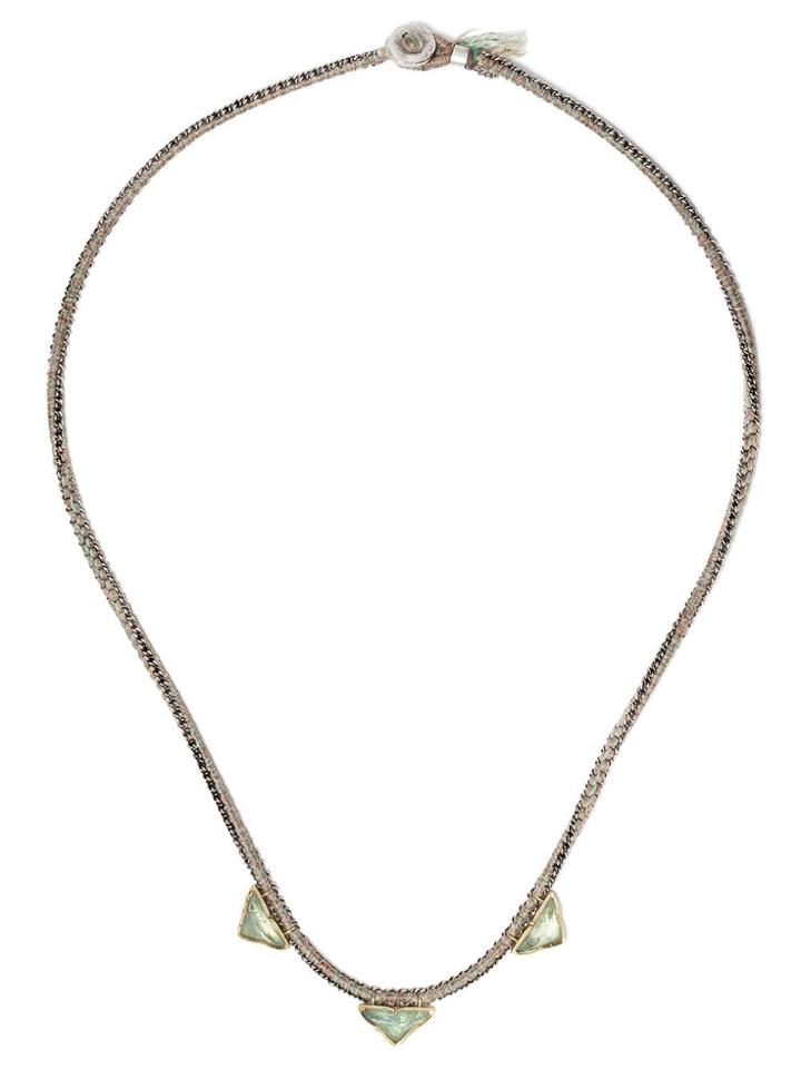 Brooke Gregson 18kt Yellow Gold Triple Pyramid Necklace - Blue