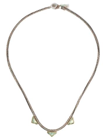 Brooke Gregson 18kt Yellow Gold Triple Pyramid Necklace - Blue