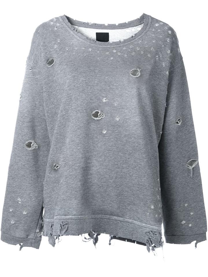 Rta Distressed Sweatshirt, Women's, Size: Small, Grey, Cotton