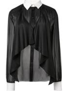 Rachel Zoe Draped Shirt, Women's, Size: 8, Black, Silk