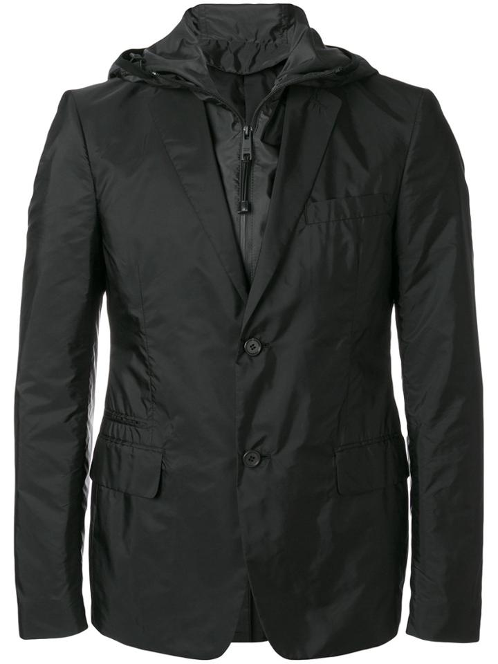 Prada Hooded Sports Blazer - Black