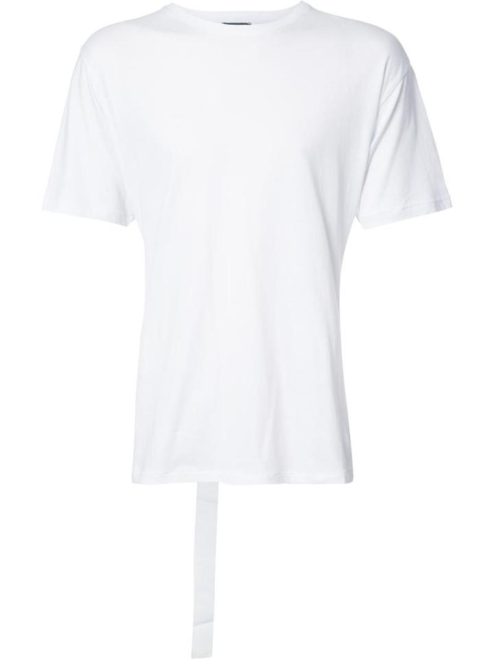 Ann Demeulemeester Rear Belt T-shirt, Men's, Size: Medium, White, Cotton