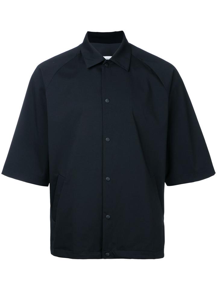 En Route - Snap Fastening Shortsleeved Shirt - Men - Polyester - 2, Black, Polyester