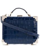 Aspinal Of London - Textured Box Crossbody Bag - Women - Calf Leather - One Size, Blue, Calf Leather