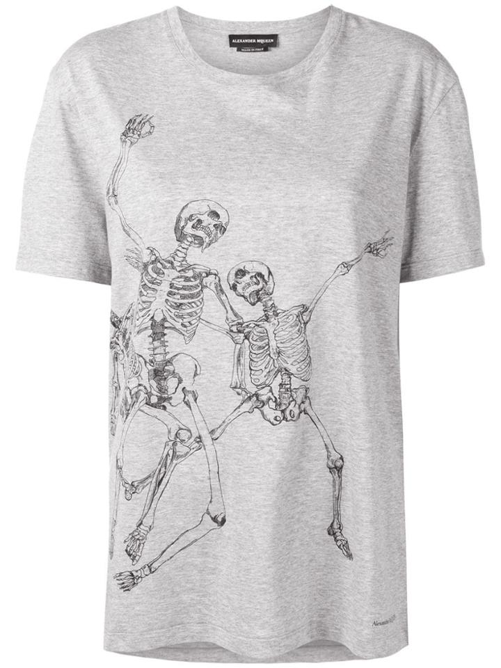 Alexander Mcqueen Dancing Skull Printed T-shirt - Grey