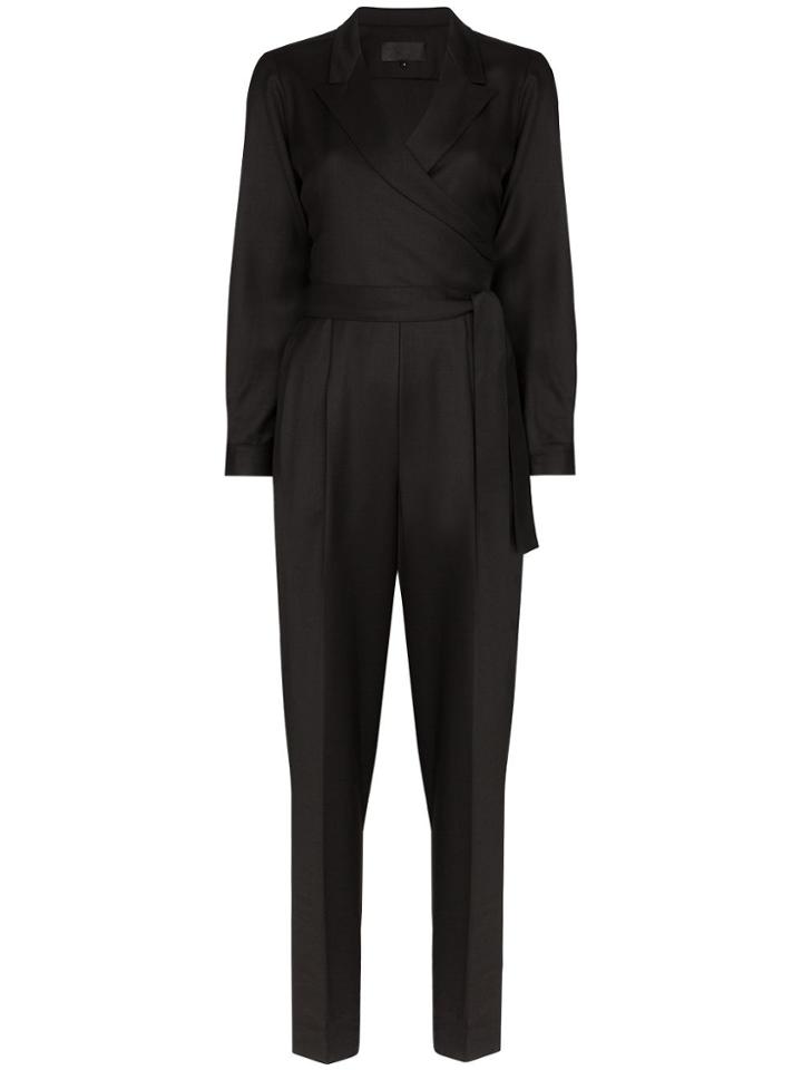 Nili Lotan Corin Wrap Jumpsuit - Black