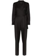 Nili Lotan Corin Wrap Jumpsuit - Black