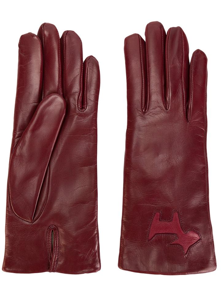 L'autre Chose Cut Out Logo Gloves - Red