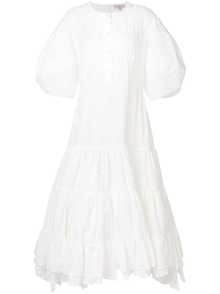 Natasha Zinko Crochet Detailed Flared Dress - White