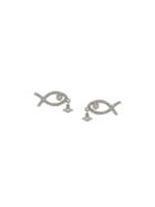 Vivienne Westwood Fish Stud Earrings - Silver