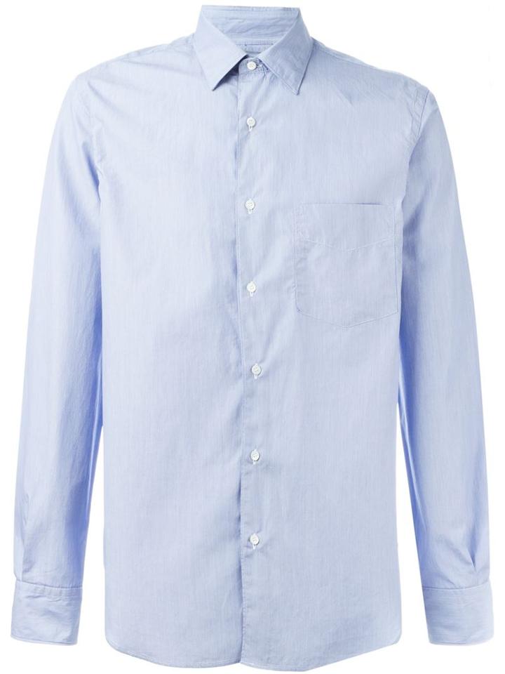 Aspesi Chest Pocket Shirt, Men's, Size: 45, Blue, Cotton