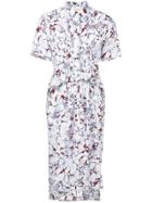 Cédric Charlier Floral Print Shirt Dress - White