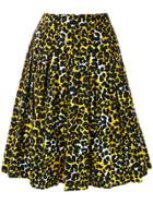 Prada Leopard Print Pleated Skirt - Yellow & Orange