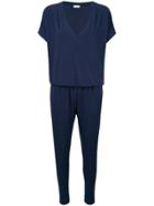 By Malene Birger Deep V-neck Jumpsuit - Blue