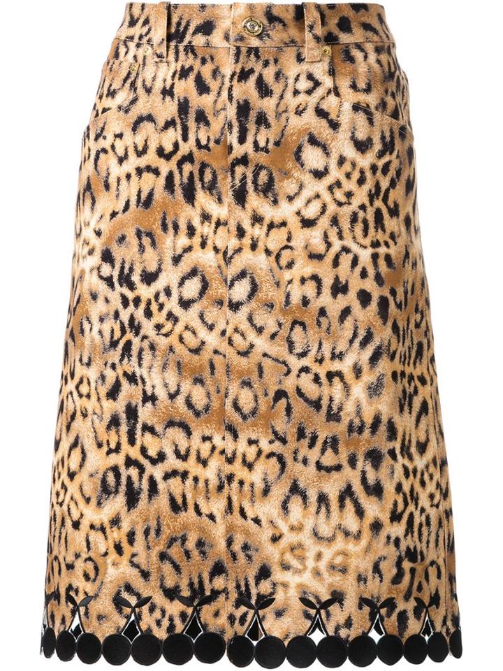 Dresscamp Animal Print Skirt, Women's, Size: 38, Brown, Cotton