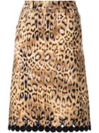 Dresscamp Animal Print Skirt, Women's, Size: 38, Brown, Cotton