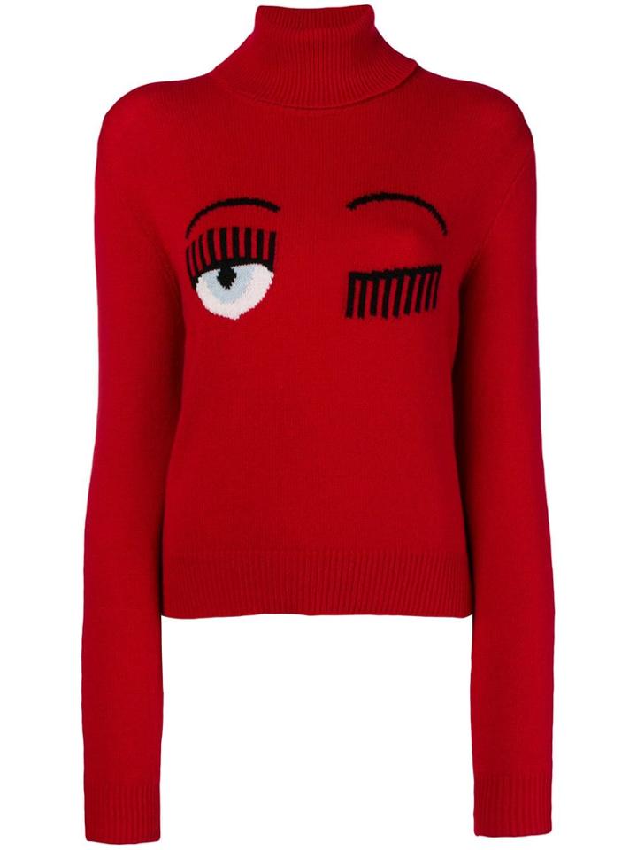 Chiara Ferragni Flirting Turtleneck Jumper - Red