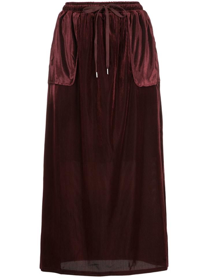Cityshop Long Drawstring Skirt - Red