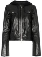 Helmut Lang Hooded Leather Jacket - Black
