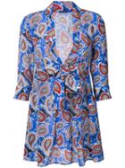 Dodo Bar Or - Paisley Mini Dress - Women - Silk - 42, Blue, Silk