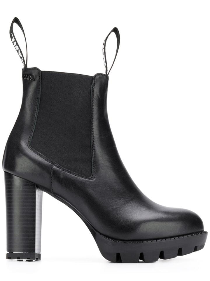 Karl Lagerfeld Platform Ankle Boots - Black