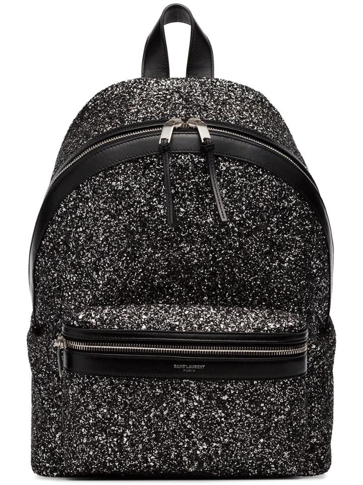 Saint Laurent Black City Glitter Backpack