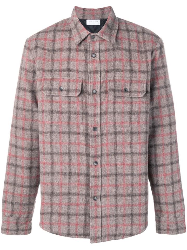John Elliott Padded Checked Overshirt - Grey