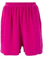 Paura - Elasticated Waistband Shorts - Men - Cotton/flannel - M, Pink/purple, Cotton/flannel