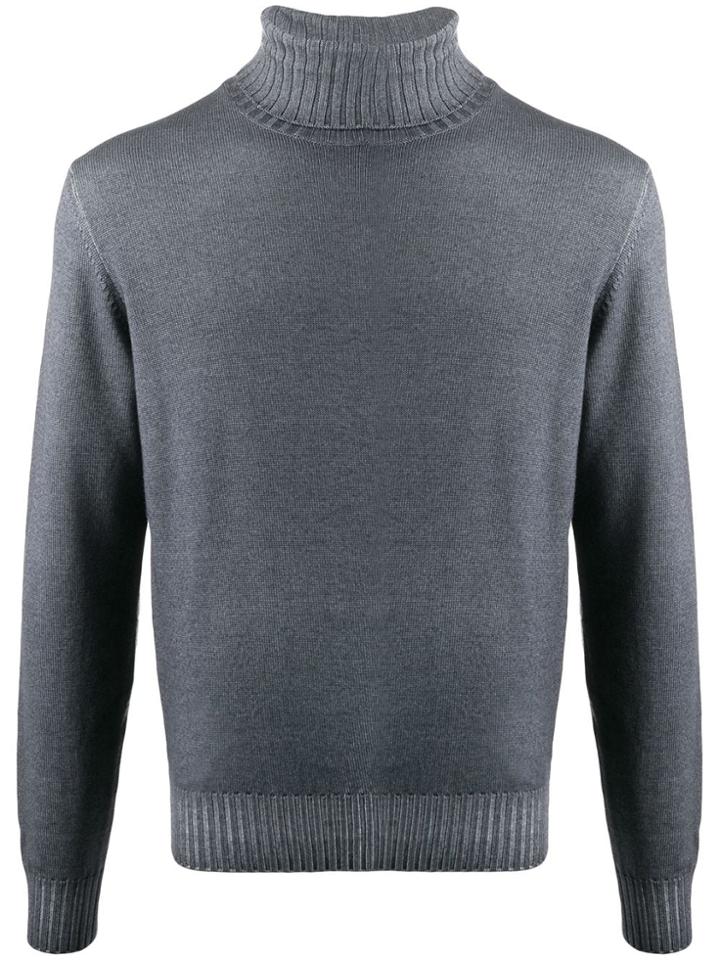 Dell'oglio Ribbed Knit Roll-neck Jumper - Grey