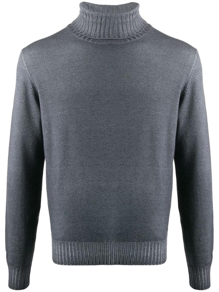 Dell'oglio Ribbed Knit Roll-neck Jumper - Grey