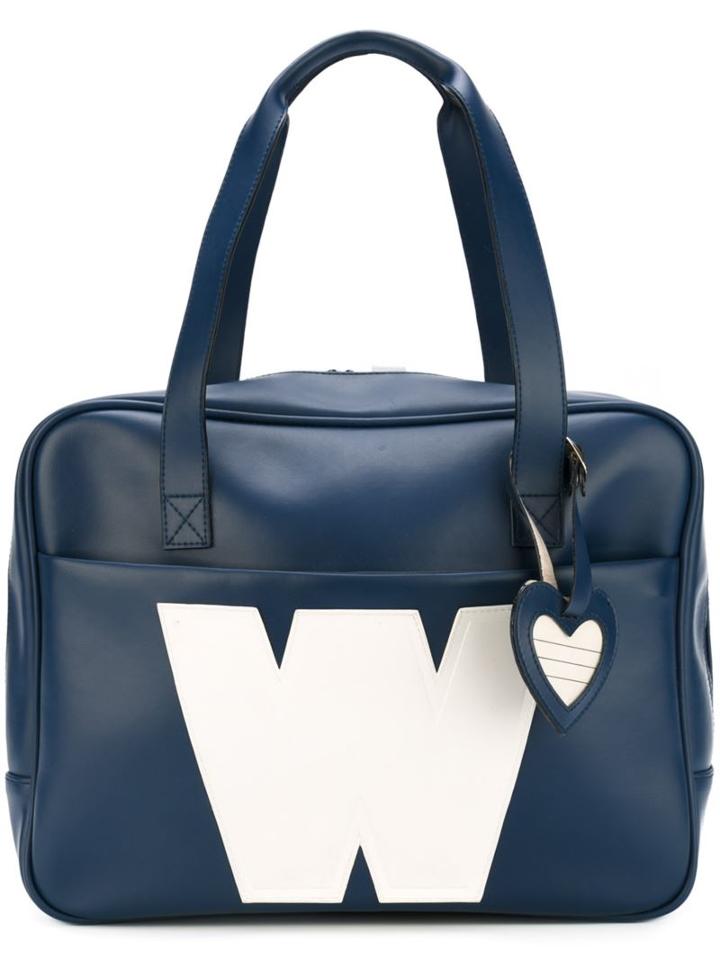 Walter Van Beirendonck Vintage 'w' Logo Tote, Women's, Blue
