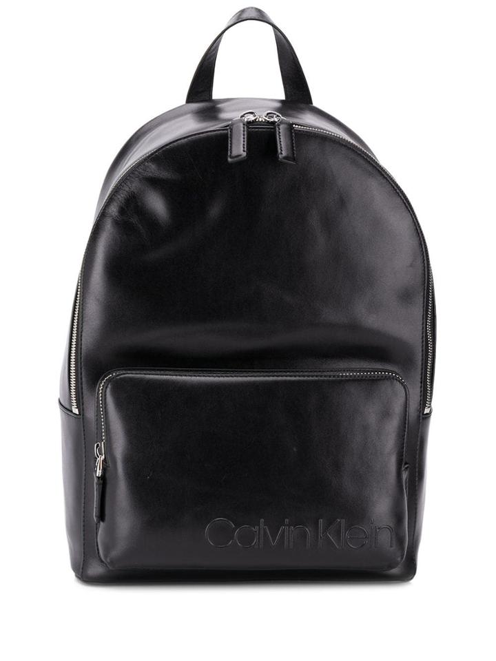 Calvin Klein Logo Embossed Backpack - Black