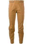 Chloé Biker Cropped Trousers, Women's, Size: 34, Brown, Cotton/calf Leather