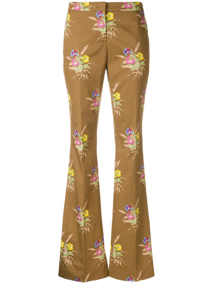 No21 Floral Print Trousers - Brown