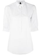 Eleventy Cropped Sleeves Shirt, Women's, Size: 46, White, Cotton/polyester/spandex/elastane